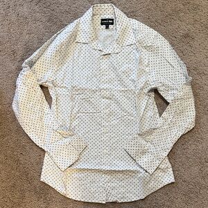 Express White and Black Polka Dot Shirt